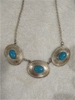 BEAUTIFUL STERLING SILVER AND TURQUOISE TRIPLE