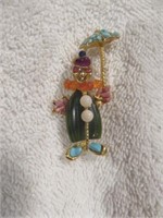 JADE,TURQUOISE AND MULTICOLORED STONE CLOWN
