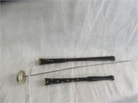 3PC VINTAGE CIGARETTE HOLDERS AND HATPIN 9"