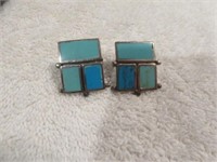 MEXICAN STERLING SILVER AND TURQUOISE EARRINGS