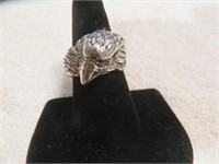 STERLING SILVER EAGLE HEAD RING SZ 11.50