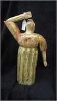 WOOD CARVED LADY 15.5"T