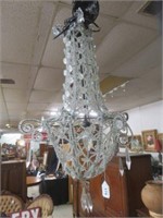 FRENCH STYLE HANGING LIGHT FIXTURE WITH GLASS