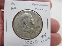 Ben Franklin half dollar, 1962-D
