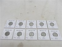 10 WW II Steel Cents, Unc 1943