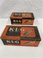 2 x KLG spark plug tins