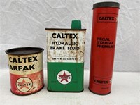 3 assorted Caltex tins