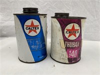caltex quart & litre oil tins