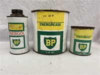 BP 1 lb, 5lb  grease tins & quart oil tin