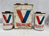 Valvoline quart & gallon  oil tins