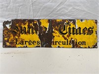 Original Sunday Times enamel sign approx 50 x 15cm