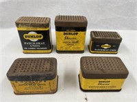 Assorted Dunlop vulcaniser tins