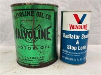 Valvoline motor oil & Stop Leak tins