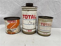 3 Total grease & oil tins