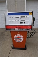 Vintage "That Good Gulf Gasoline" Pump-Red,White&