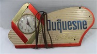 1950's Elec Duquesne Pilsner Clock Pgh,PA-works