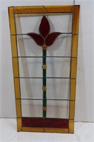Vintage Color Stained Glass w/Lead-22 1/2"x11 1/2"