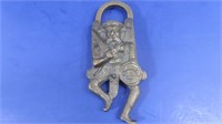 Vintage Oriental Brass Lock-no key