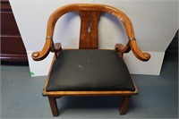Oversized Wood chair w/Cloth Seat