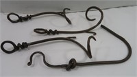 Vintage Cast Iron Handmade Iron Wall Hooks