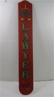 Vintage Wooden Lawyer Sign-35 x5 1/2"