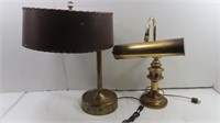 2 Vintage Brass Lamps-work