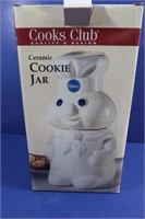NIB Ceramic Cookie Jar-Pillsbury Doughboy Cooks