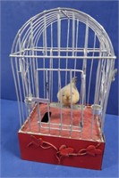 Vintage Musical Wind-up Bird Cage