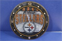 Steelers Stained Glass Clock