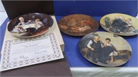 4 Norman Rockwell Plates, 3 Knowles, 1 Norman