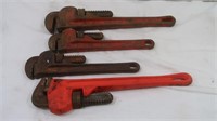 4 Pipe Wrenches-2 Ridgid, 1 Craftsman, 1 Drop