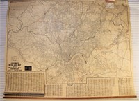 Large vintage Cincinnati map 5 feet wide