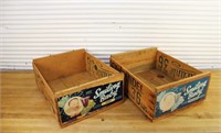 wood crates w/ advertising