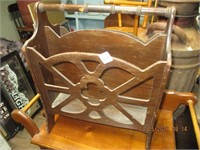 Vtg. Mahogany Magazine Rack