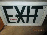 Lighted Texaco Glass Exit Sign w/Bracket Mount