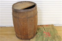 Vintage barrel & feed sack