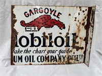 Original Gargoyle Mobiloil enamel post mount sign