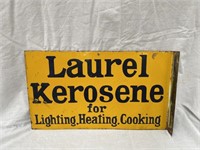 Original Laurel Kerosene enamel post mount sign