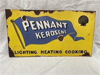 Original Shell Pennant Kerosene enamel post mount