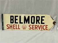 Original Shell Belmore arrow enamel sign approx