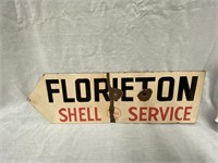 Original Shell Florieton arrow enamel sign