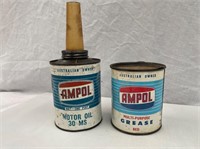 Ampol oil pint tin & 1 lb grease tin
