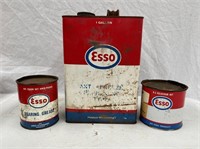 3 assorted Esso oil & grease tins