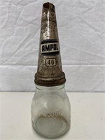 Ampol 40 tin top & genuine 500ml oil bottle