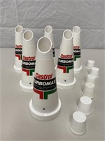 6 x Castrol Turbomax oil bottle tops & caps