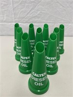 10 x Caltex Diesel oil oil bottle tops NOS