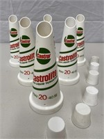 6 x Castrol castrolite oil bottle tops & caps NOS