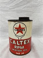 Caltex RPM quart oil tin