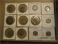 12 Foreign Coins w/1920's Dates