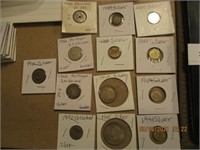 13 Foreign Coins w/1940's Dates